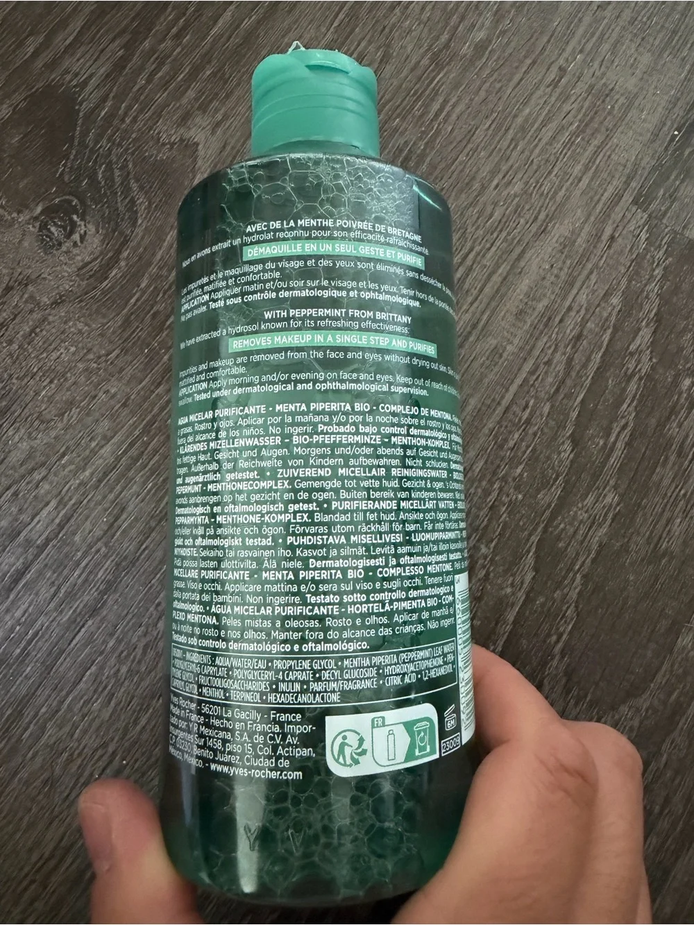 Yves Rocher Pure Menthe Purifying Micellar Water - Green